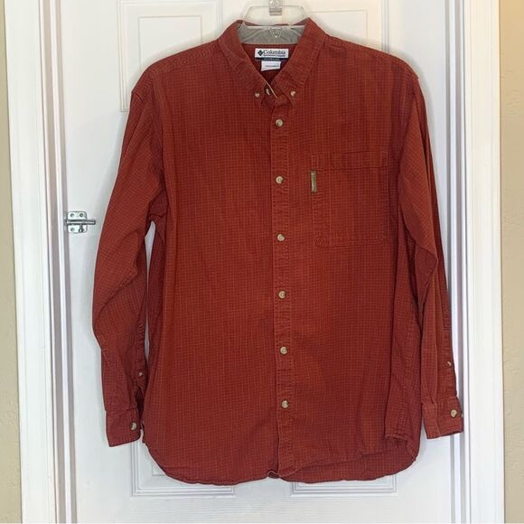 Columbia Long Sleeve Button Down Shirt Orange Red Size XL - Picture 1 of 8